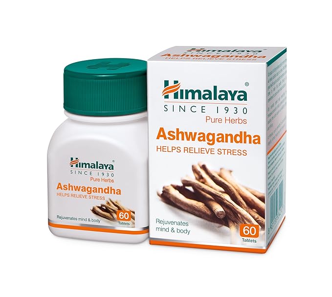 Himalaya Ashwagandha General Wellness Tablets | Stress Relief | Rejuvenates Mind & Body - 60 Tablets